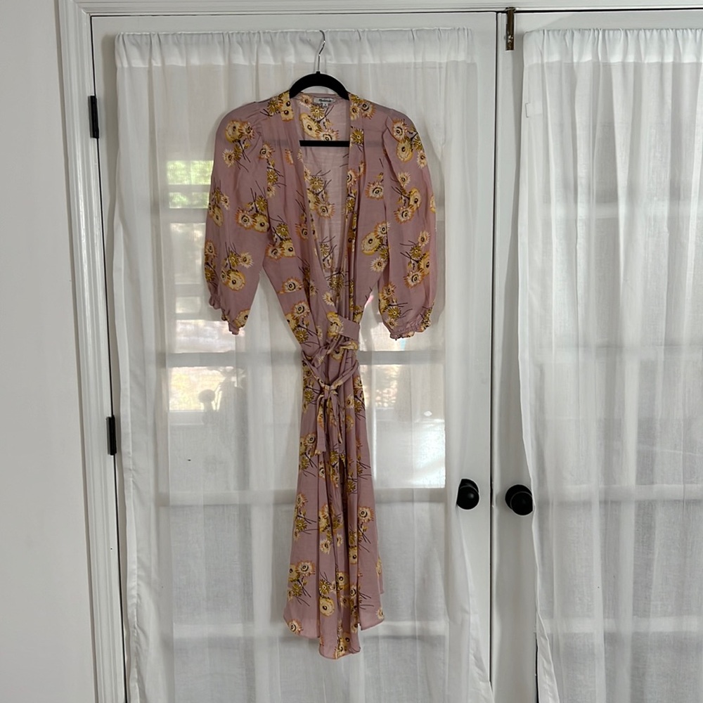 Madewell floral wrap dress